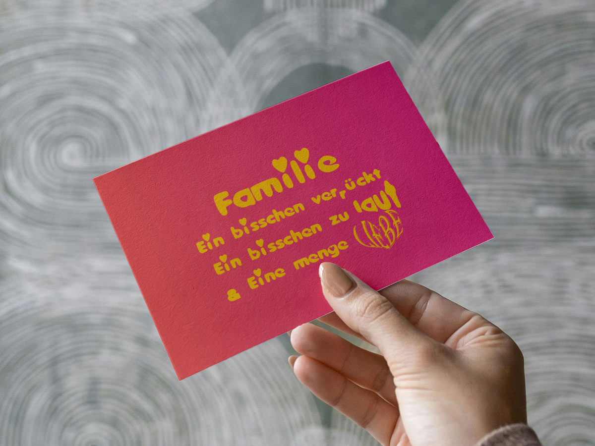 Postkarte Familie
